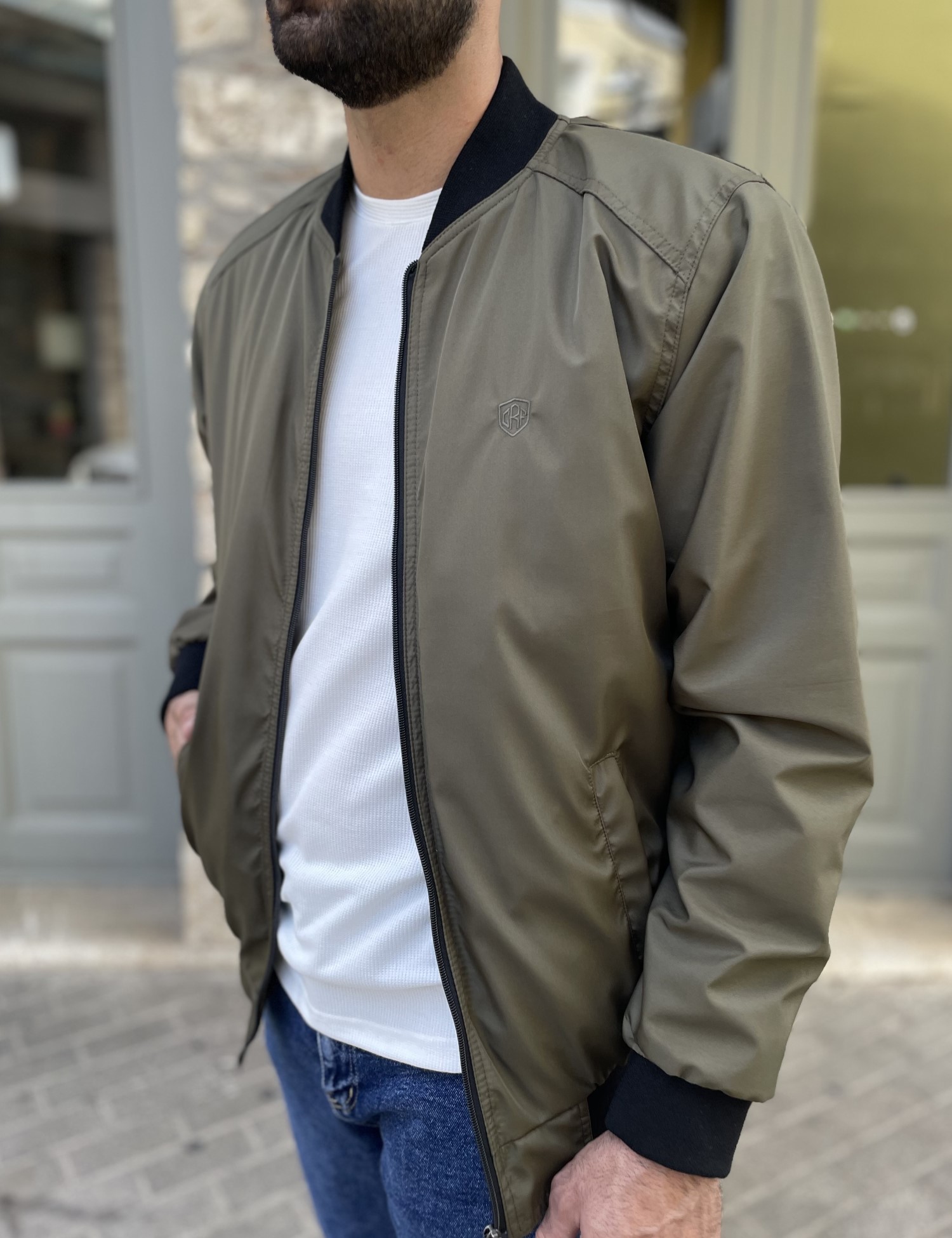 Ανδρικό χακί μπουφάν Bomber BC24913X φωτογραφία